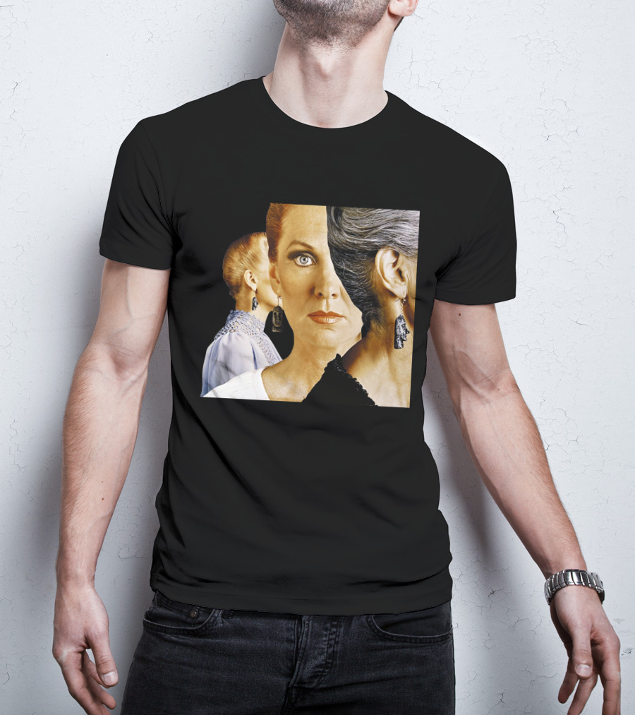 Dramatic Portrait Faces With Bold Earrings And Elegant Hairstyle T-Shirt