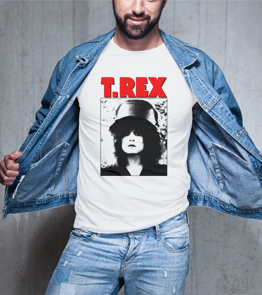T. Rex Iconic Red Text With Black And White T-Shirt