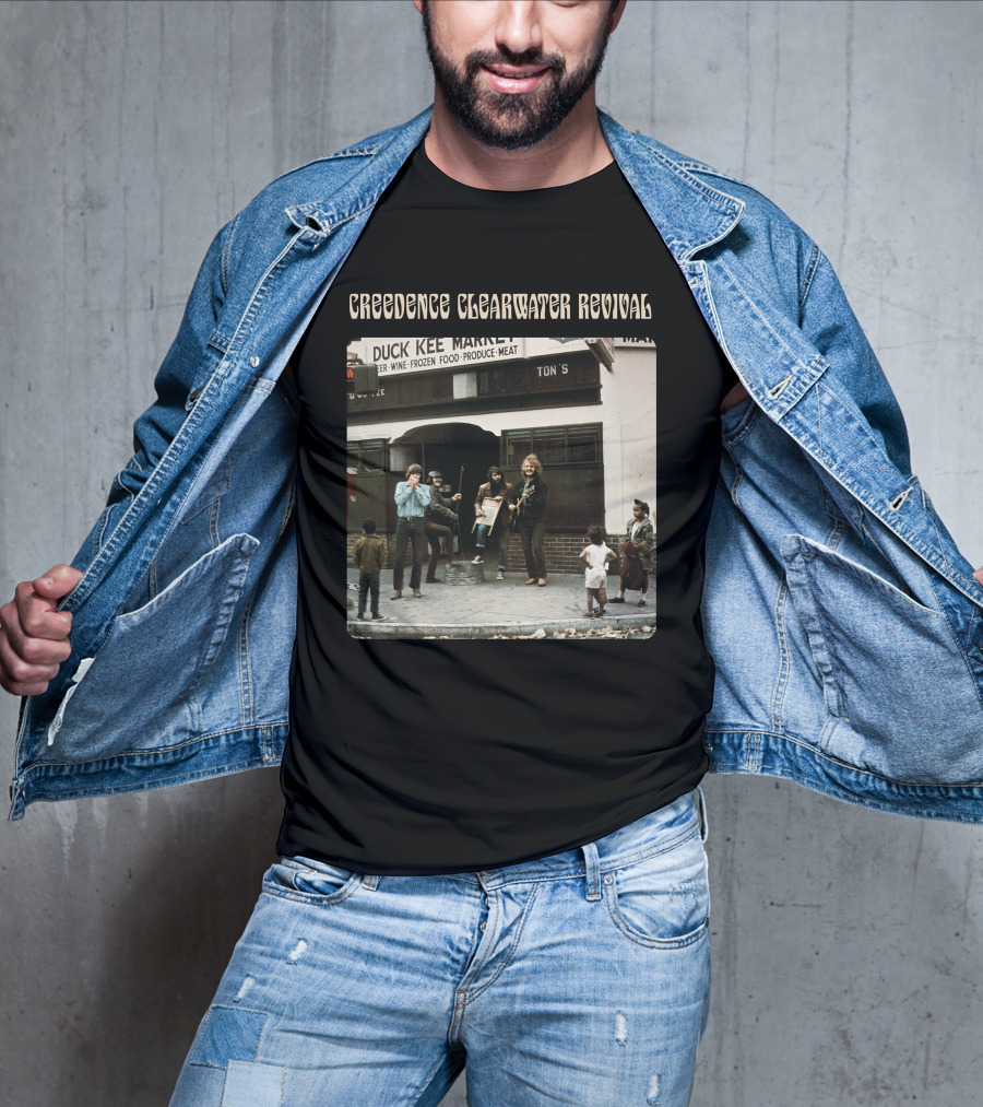 Creedence Clearwater Revival Duck Kee Market Street Performance Album Cover T-Shirt