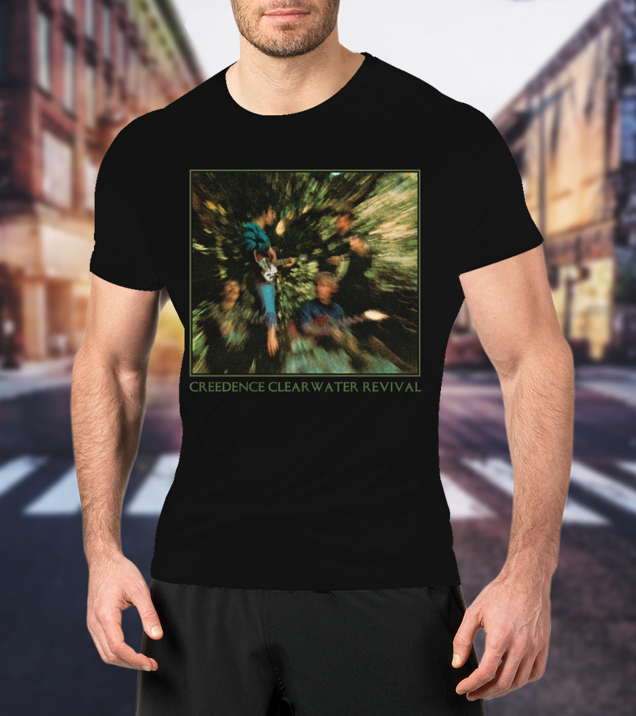 Creedence Clearwater Revival Band Members Blurred Forest Photo T-Shirt