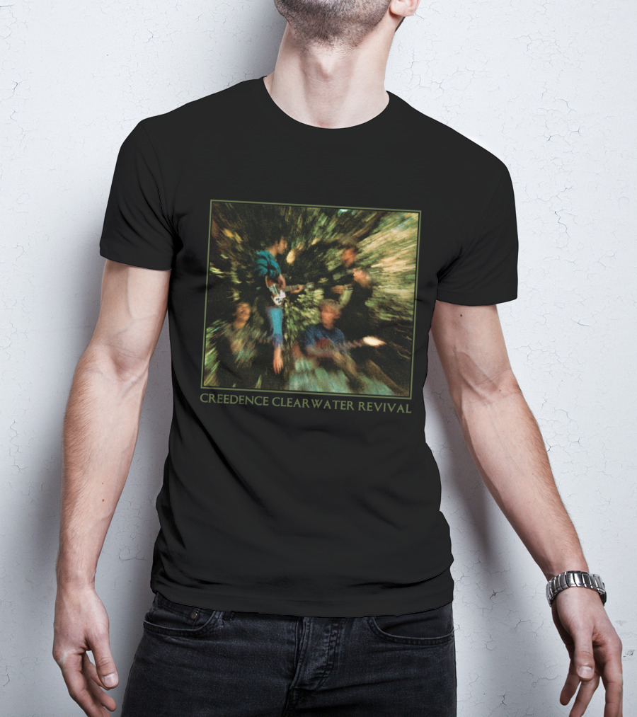 Creedence Clearwater Revival Band Members Blurred Forest Photo T-Shirt