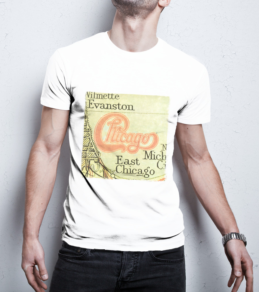 Chicago Map With Wilmette Evanston East Chicago T-Shirt