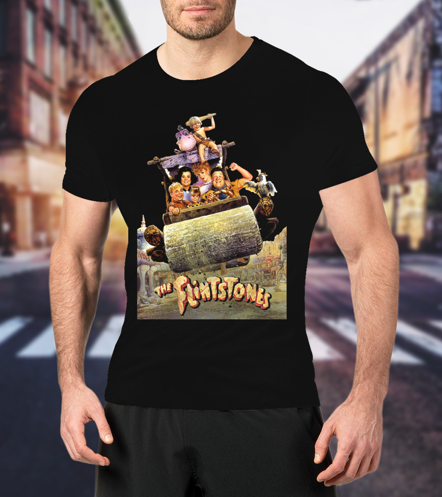The Flintstones Movie Iconic Car Scene With Fred Wilma And Friends T-Shirt