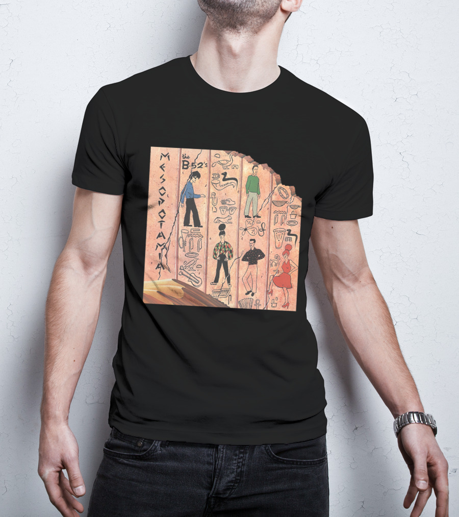 The B-52'S Mesopotamia Album Art With Band Members And Hieroglyphics T-Shirt