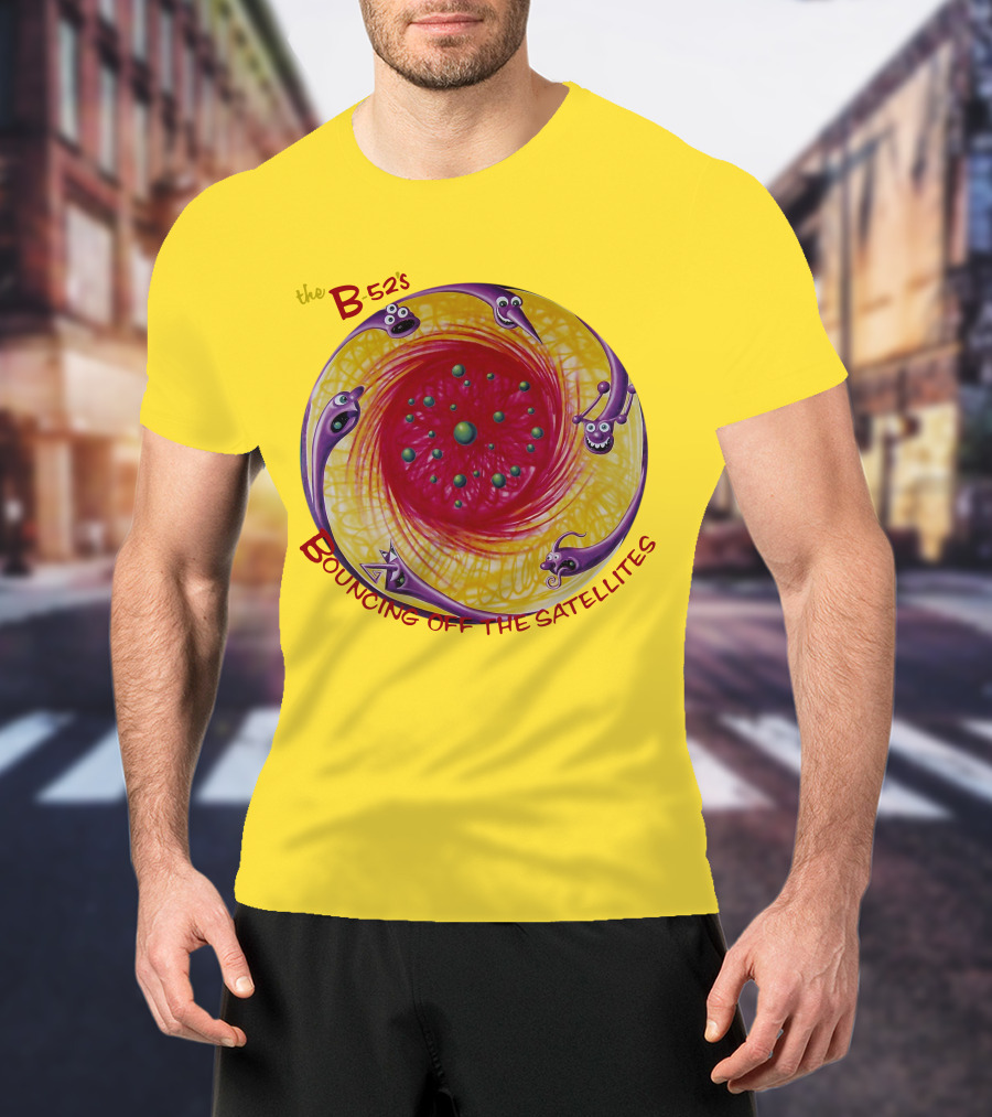 The B52'S Bouncing Off The Satellites Alien Cartoon Orbit T-Shirt