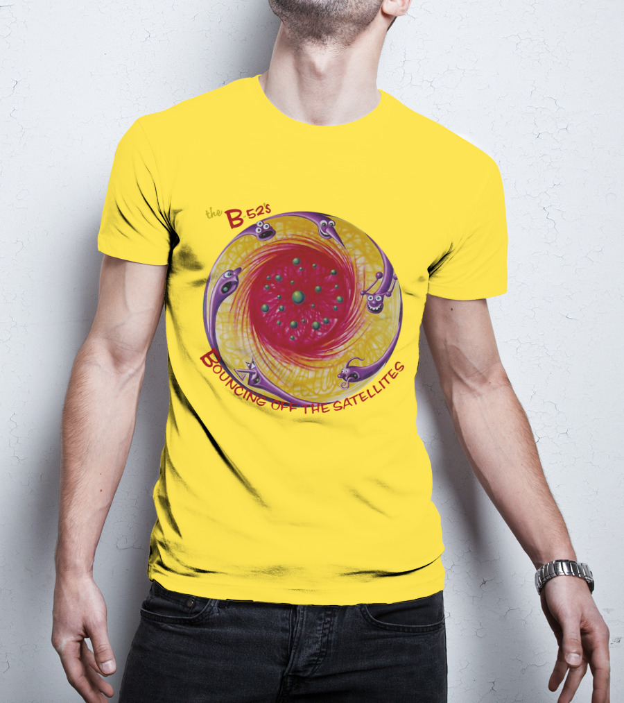 The B52'S Bouncing Off The Satellites Alien Cartoon Orbit T-Shirt