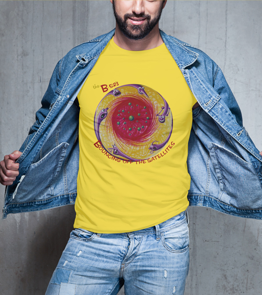 The B52'S Bouncing Off The Satellites Alien Cartoon Orbit T-Shirt