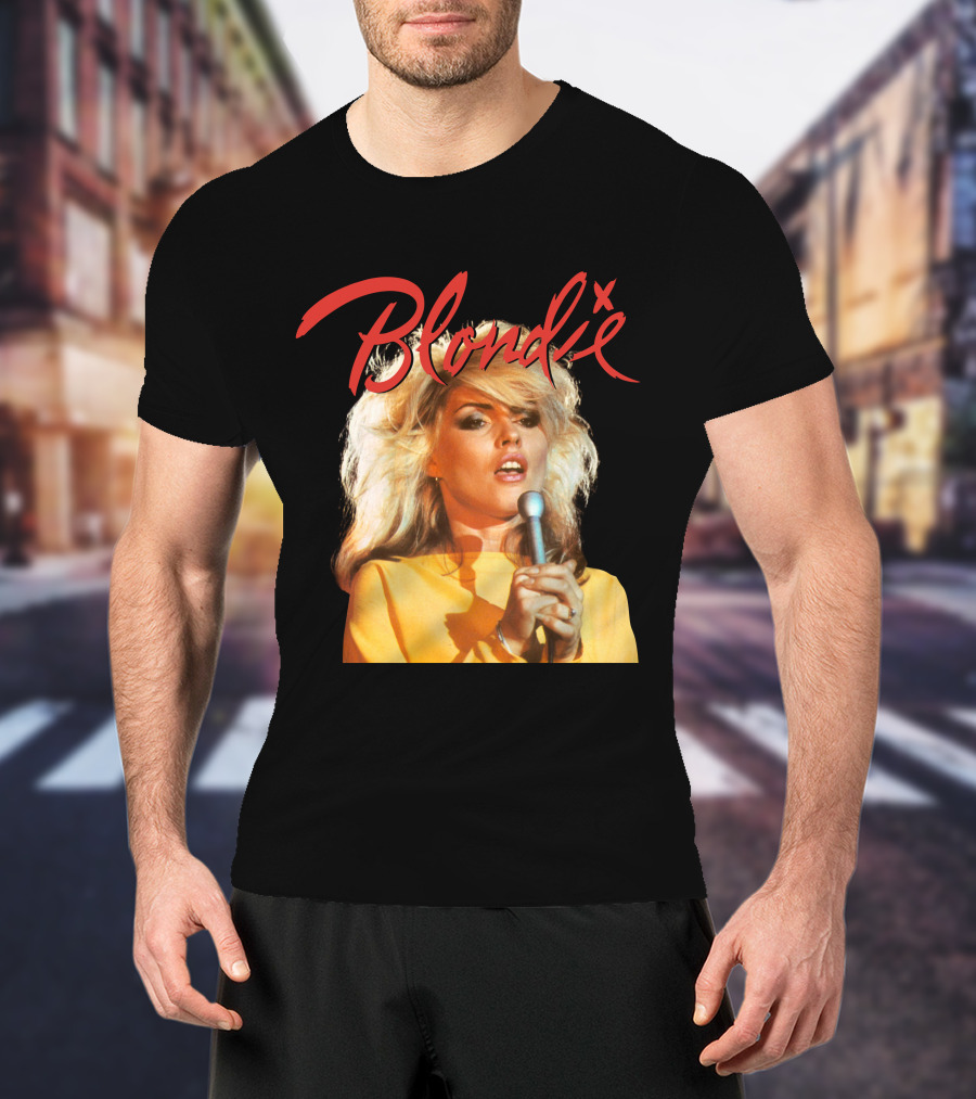 Blondie Debbie Harry Mic Performance 1980S Retro Style T-Shirt