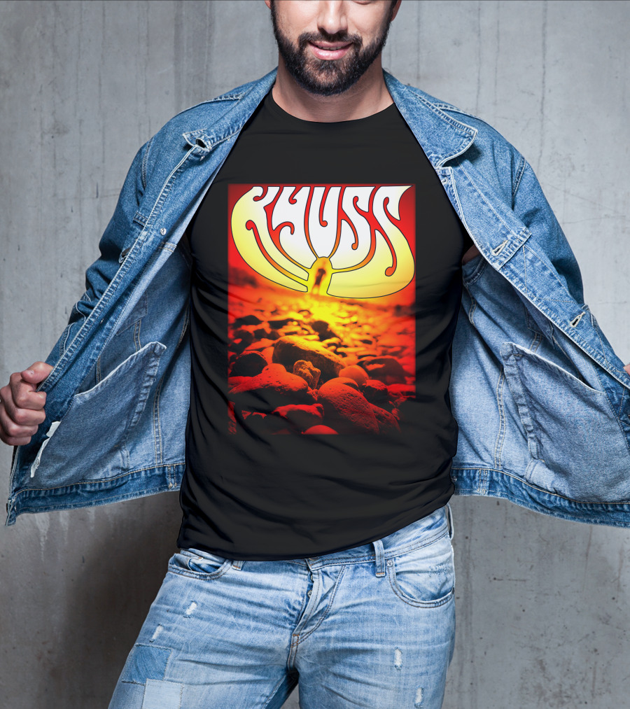 Kyuss Rock Band Logo With Sunset And Stones T-Shirt