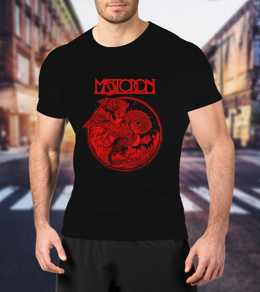 Mastodon Red Intricate Dragon And Eagle T-Shirt