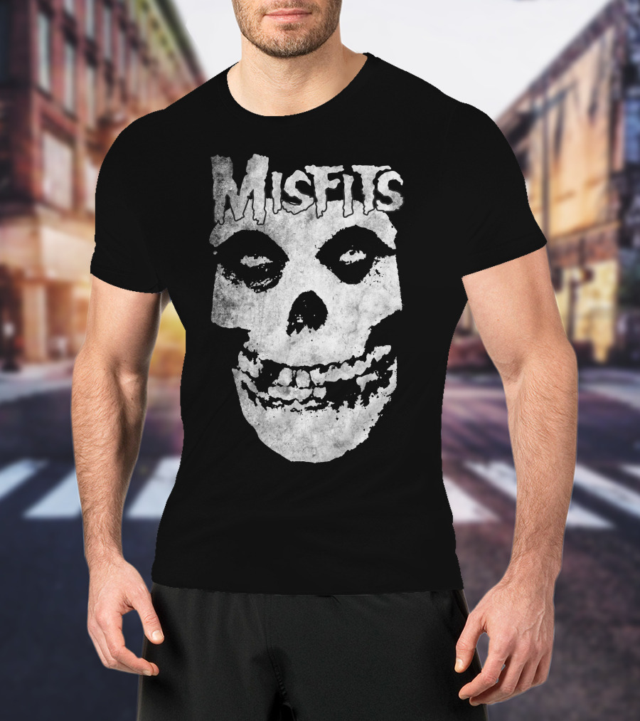 Misfits Skull Logo Black And White Classic T-Shirt