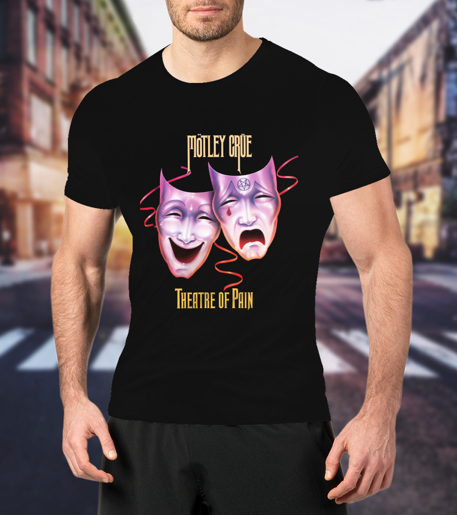 Mötley Crüe Theatre Of Pain Comedy And Tragedy Masks T-Shirt