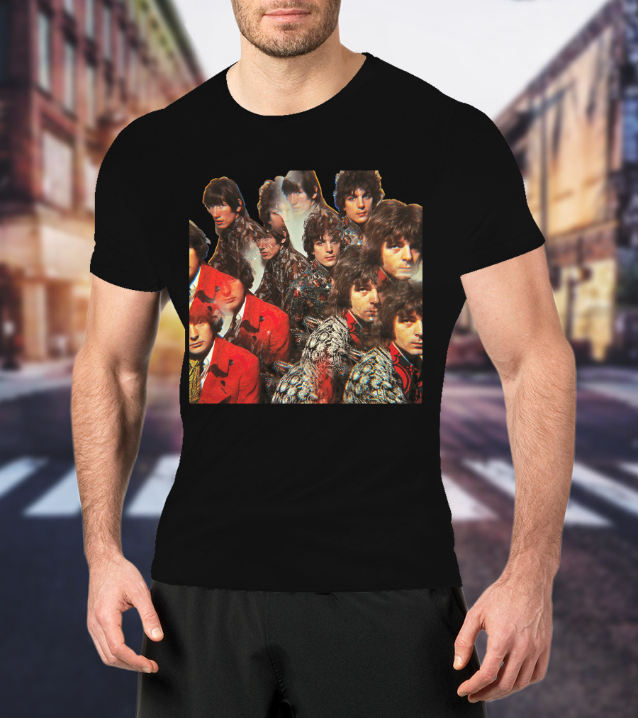Psychedelic Rock Band Vintage Collage T-Shirt