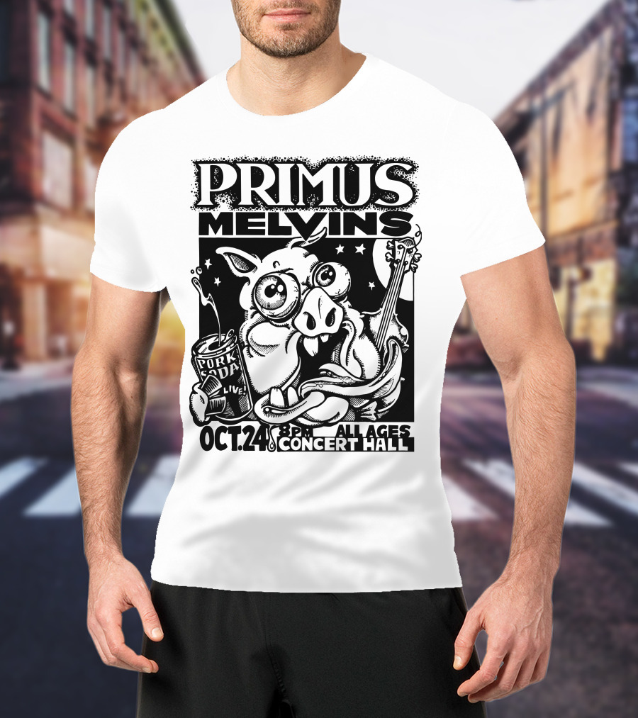 Primus Melvins Pork Soda Live Oct 24 Concert Hall T-Shirt