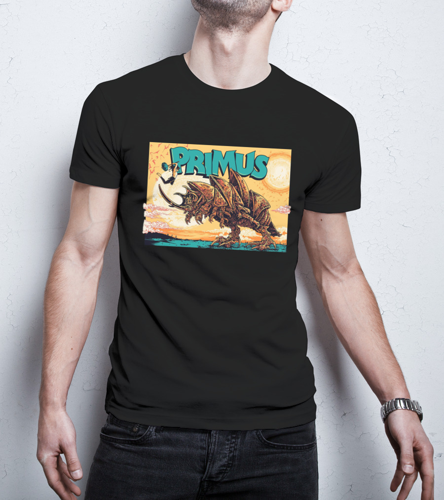 Primus Giant Insect Soldier With Suitcase Walking Into Sun T-Shirt