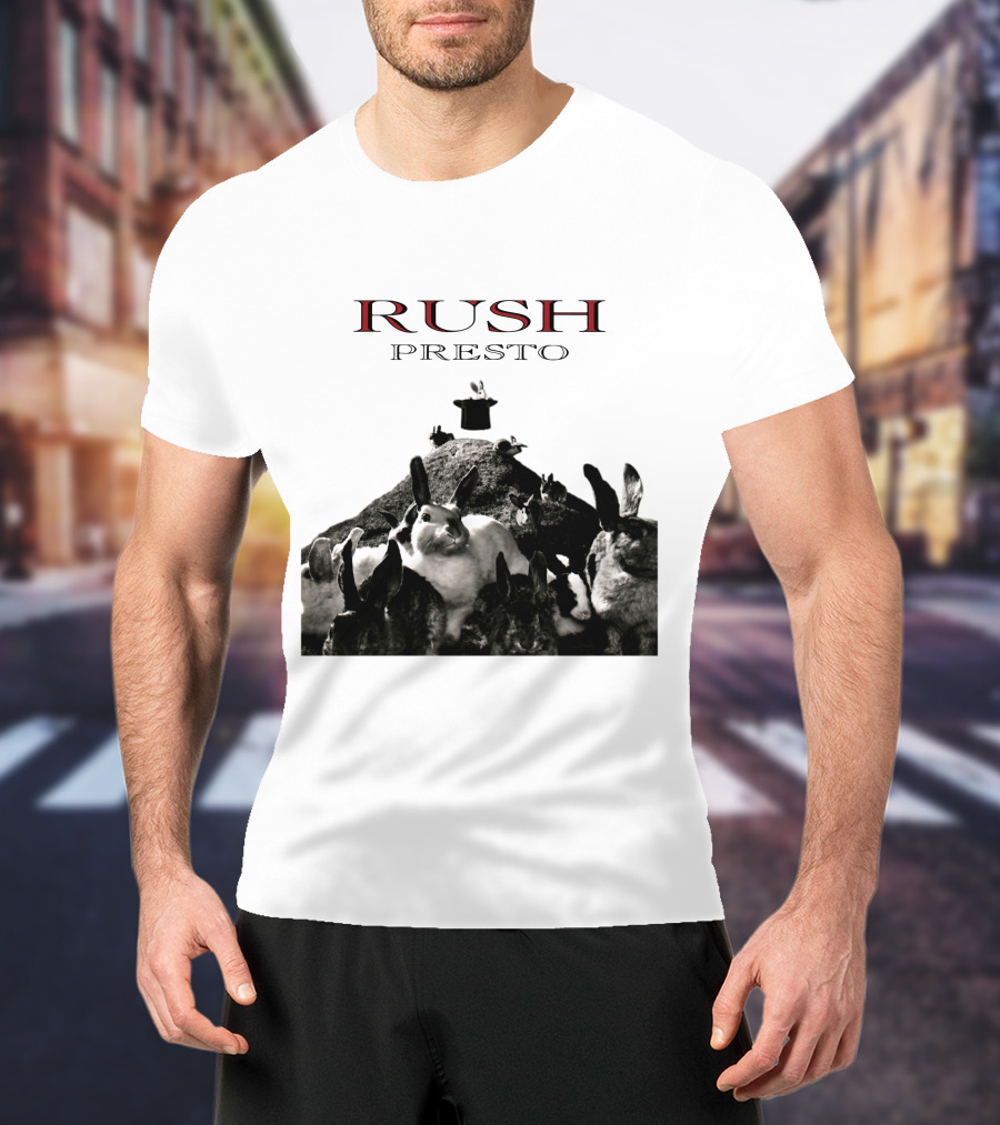 Rush Presto Album Cover Rabbits And Top Hat T-Shirt