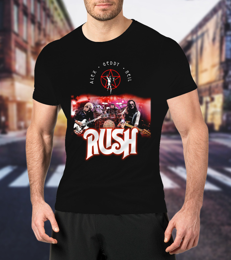 Rush Alex Geddy Neil Live Performance Iconic Band T-Shirt
