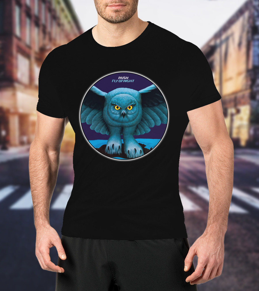 Rush Fly By Night Owl Wings Album Cover T-Shirt