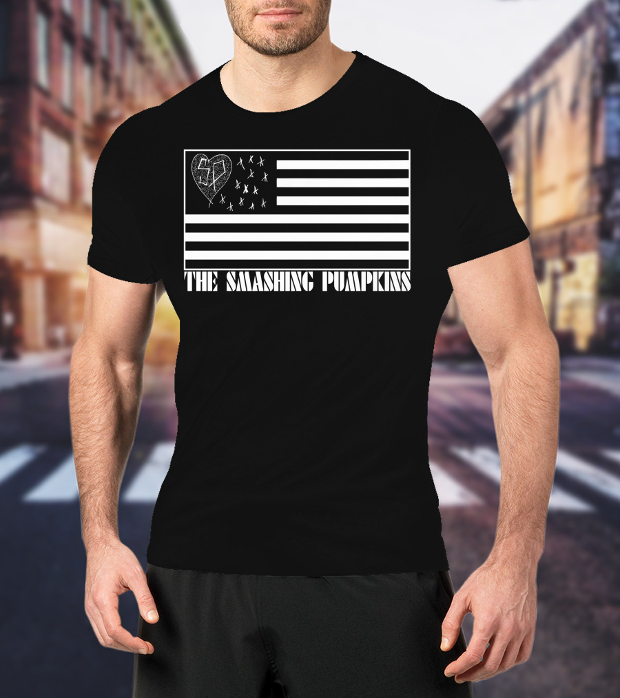 The Smashing Pumpkins American Flag Heart Sp T-Shirt