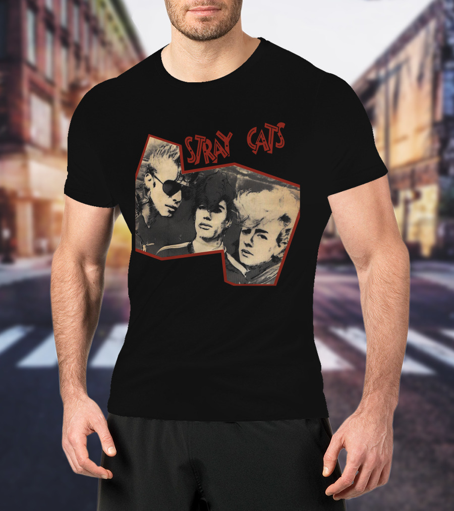 Stray Cats Vintage Trio T-Shirt