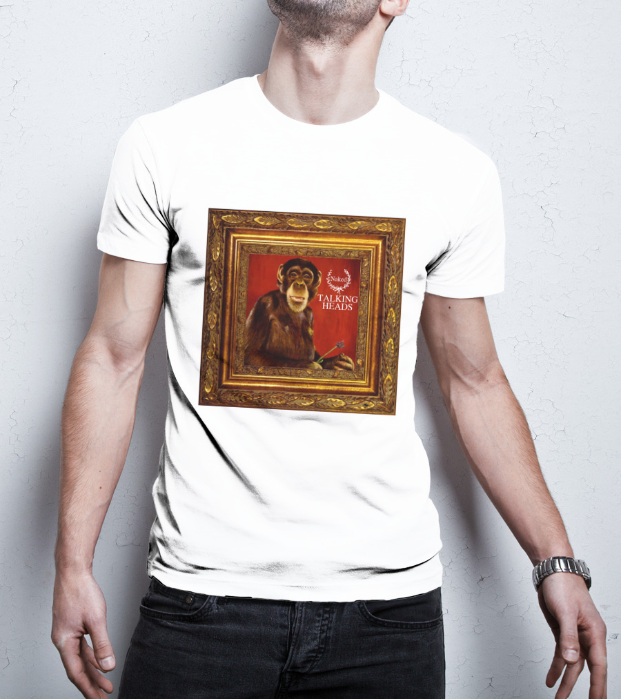Naked Talking Heads  Chimpanzee Portrait With Crown Wreath Elements T-Shirt