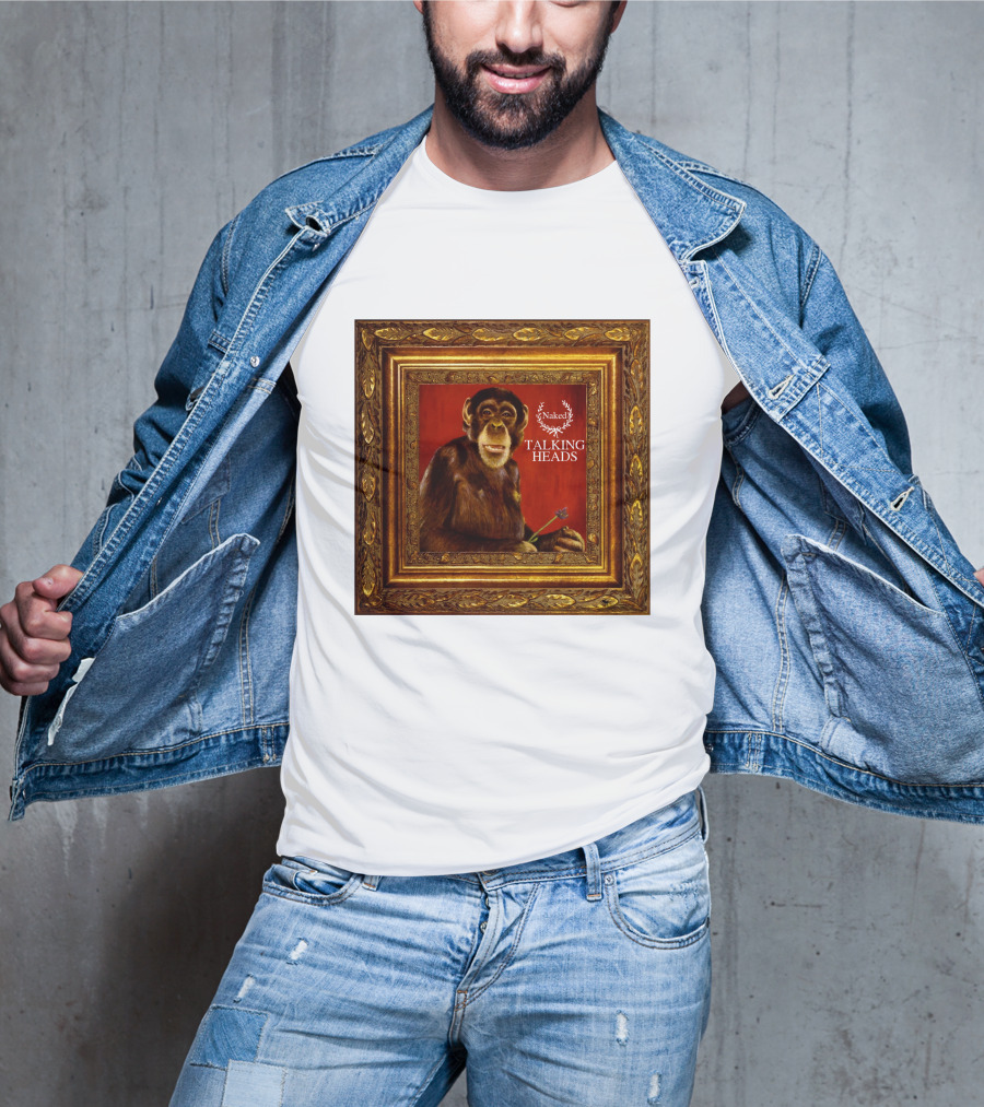 Naked Talking Heads  Chimpanzee Portrait With Crown Wreath Elements T-Shirt