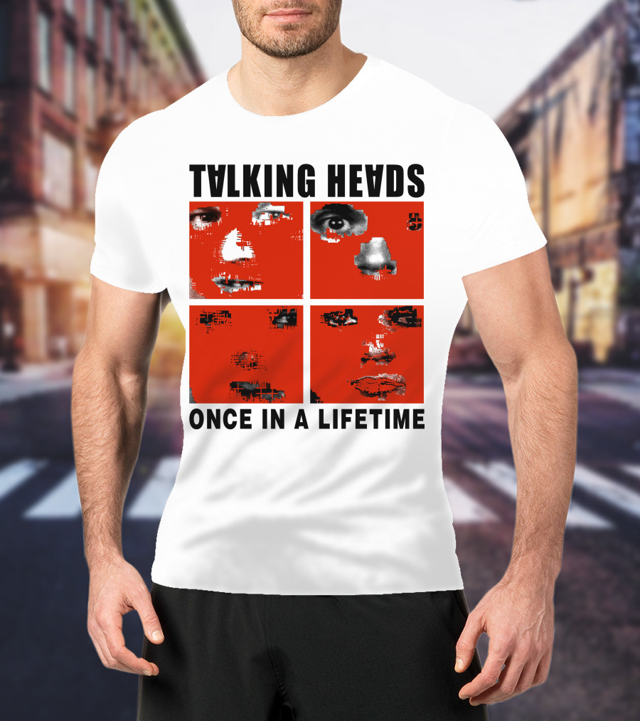 Talking Heads Once In A Lifetime Faces Red Squares T-Shirt