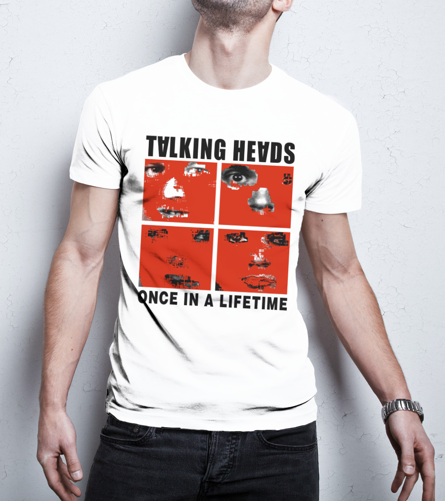 Talking Heads Once In A Lifetime Faces Red Squares T-Shirt