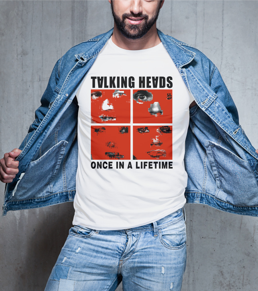 Talking Heads Once In A Lifetime Faces Red Squares T-Shirt