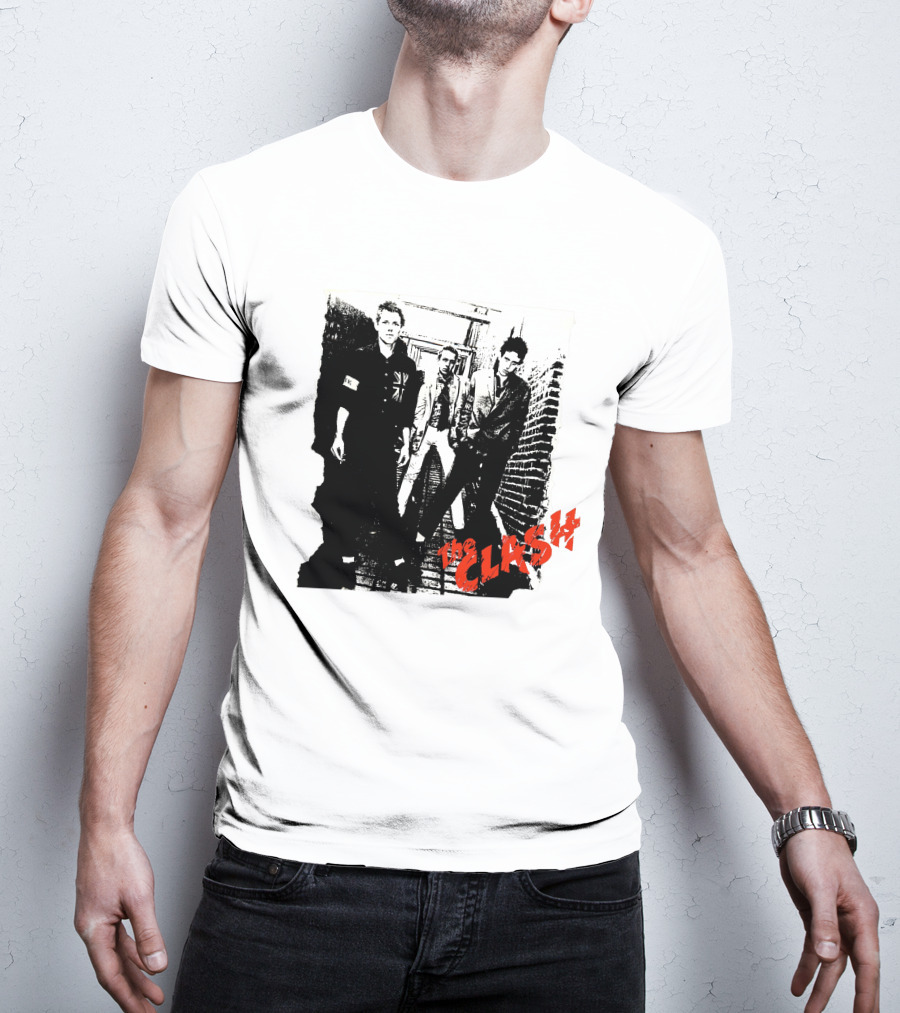 The Clash Punk Band Graphic With Union Jack Patch T-Shirt