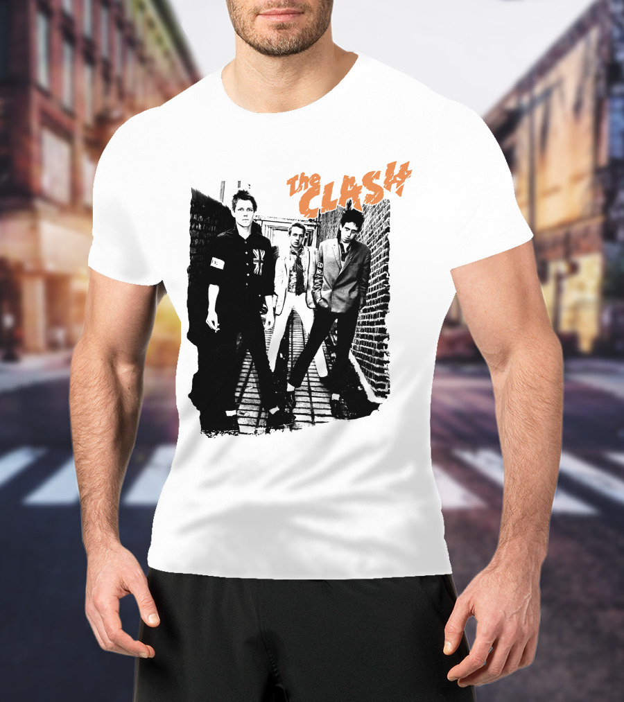 The Clash Black And White Alley Photo Band Members T-Shirt
