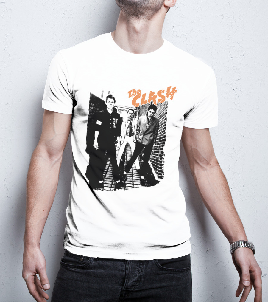 The Clash Black And White Alley Photo Band Members T-Shirt