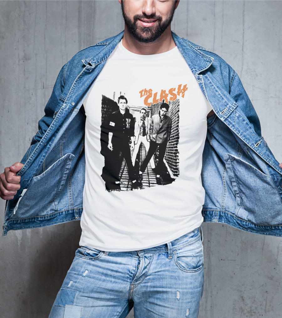 The Clash Black And White Alley Photo Band Members T-Shirt