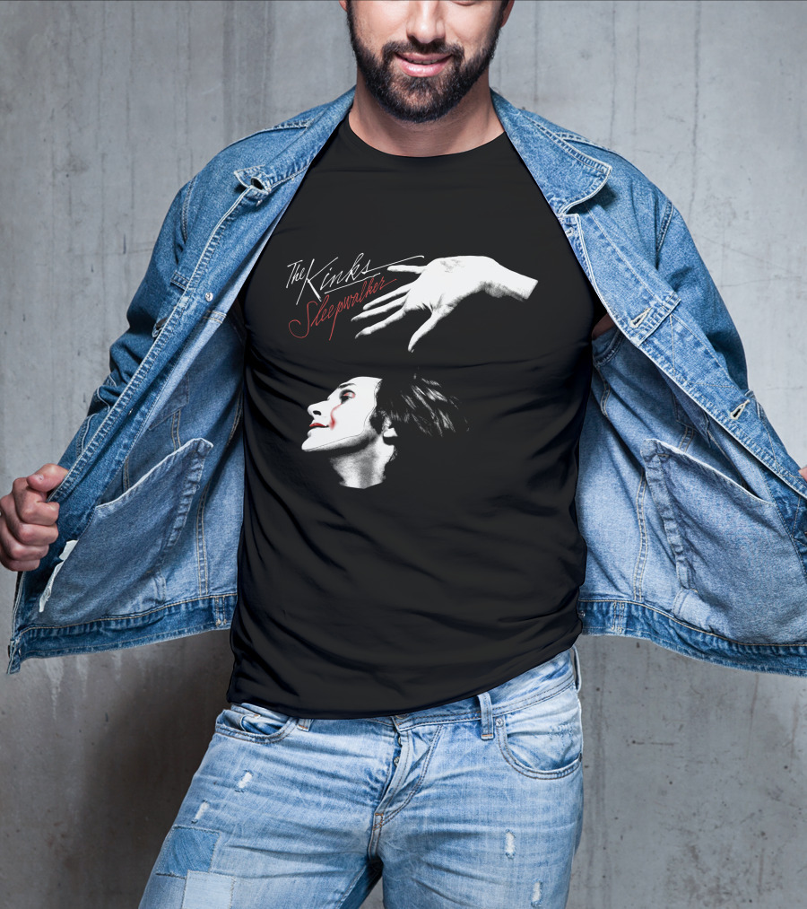 The Kinks Sleepwalker Face Profile With Hand Gesture T-Shirt