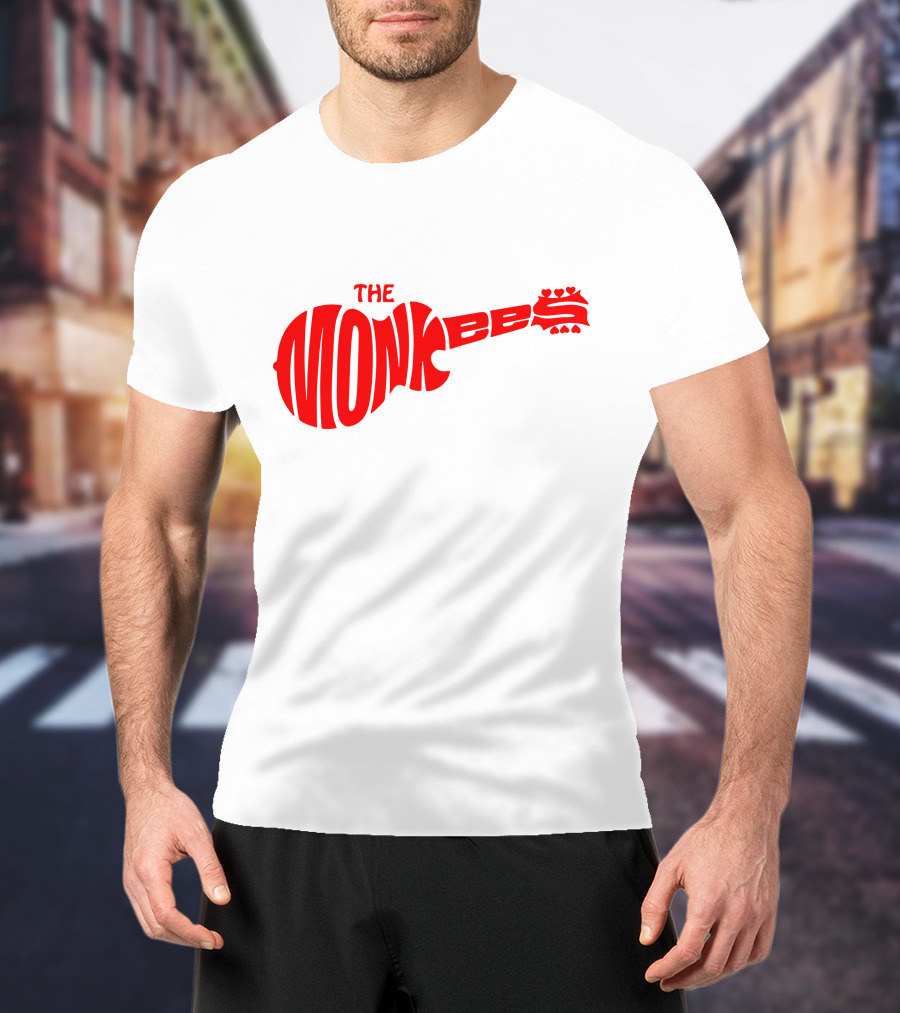 The Monkees Logo Guitar Shape Red T-Shirt