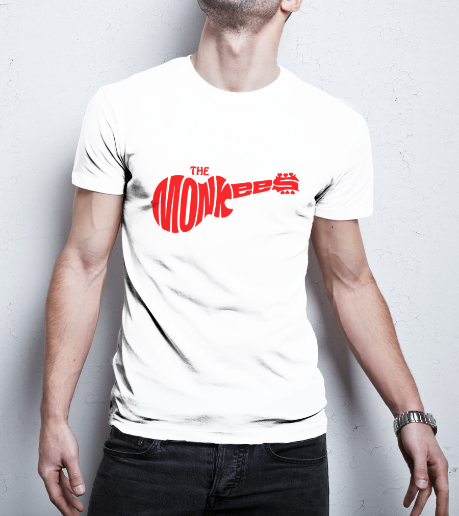 The Monkees Logo Guitar Shape Red T-Shirt