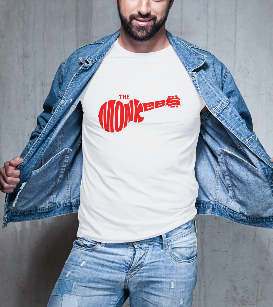 The Monkees Logo Guitar Shape Red T-Shirt
