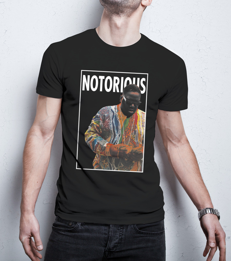 Notorious Coogi Sweater And Sunglasses Iconic Style T-Shirt