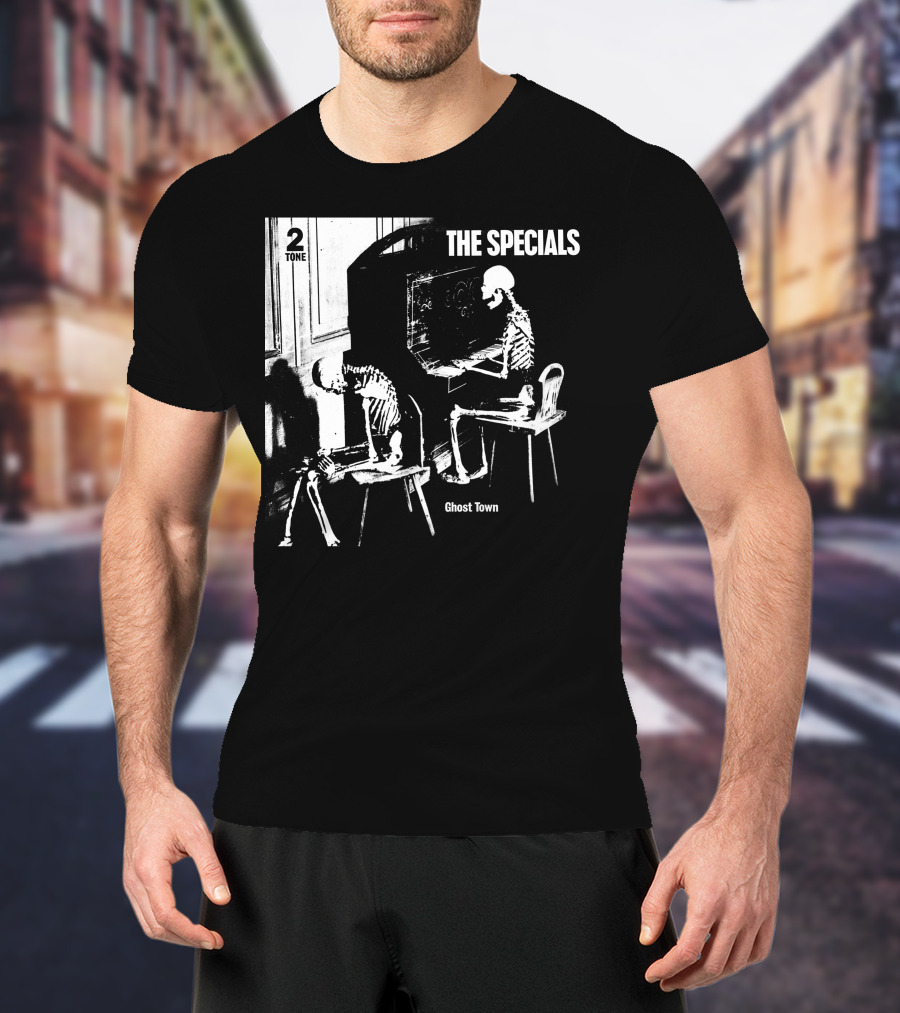 Tone The Specials Ghost Town Skeleton Piano T-Shirt