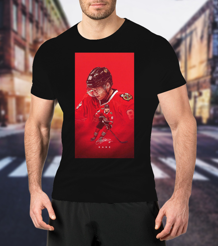 Chicago Blackhawks Patrick Kane 88 Jersey Red Signature T-Shirt