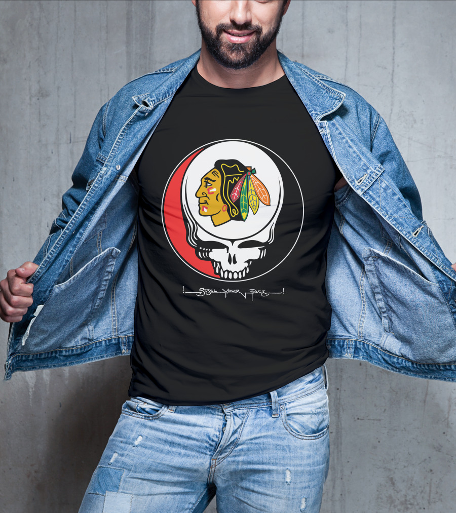 Steal Your Face Grateful Dead Chicago Blackhawks T-Shirt