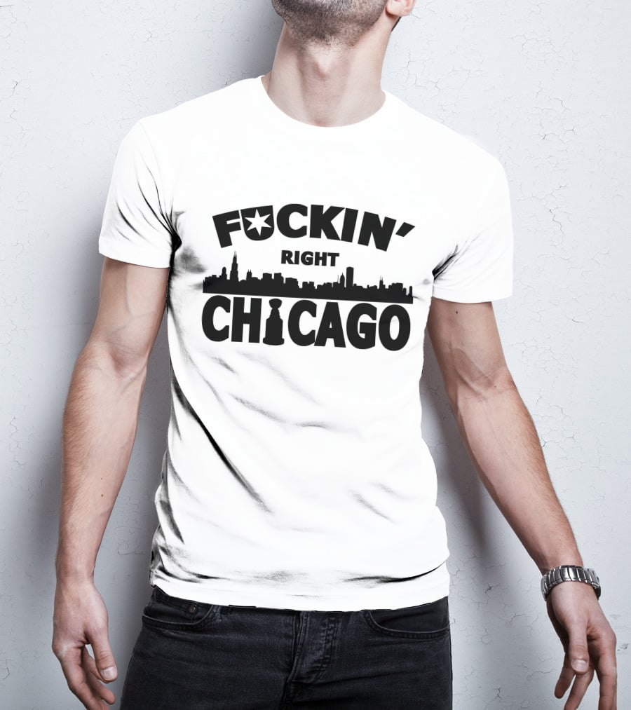 F*Ckin' Right Chicago Skyline Stanley Cup Celebration T-Shirt