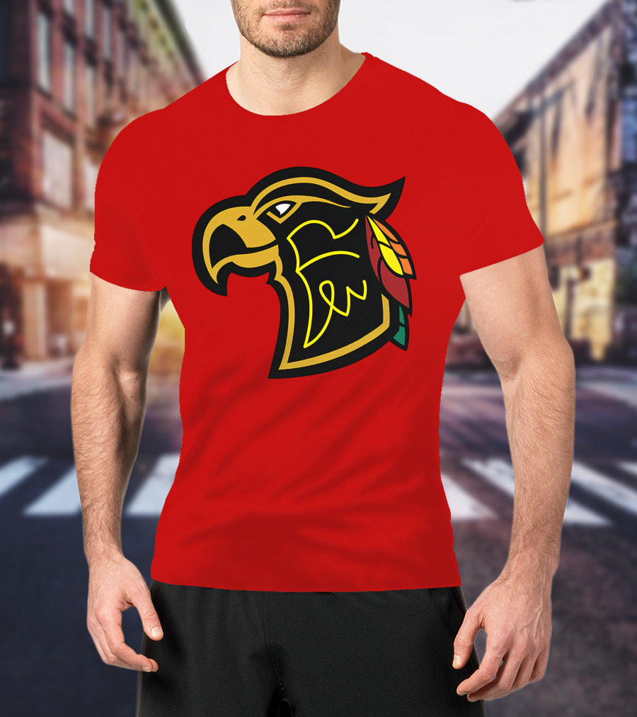 Chicago Blackhawks Native American Inspired Hawk Logo Retro T-Shirt