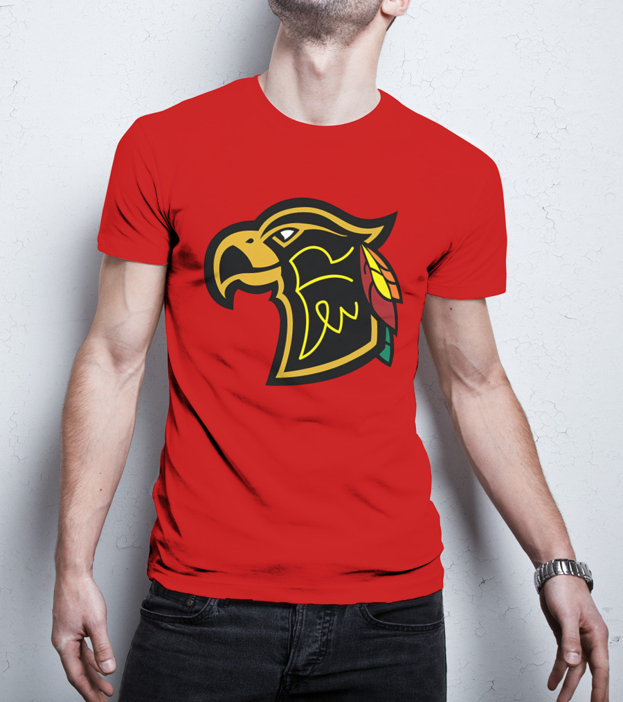 Chicago Blackhawks Native American Inspired Hawk Logo Retro T-Shirt