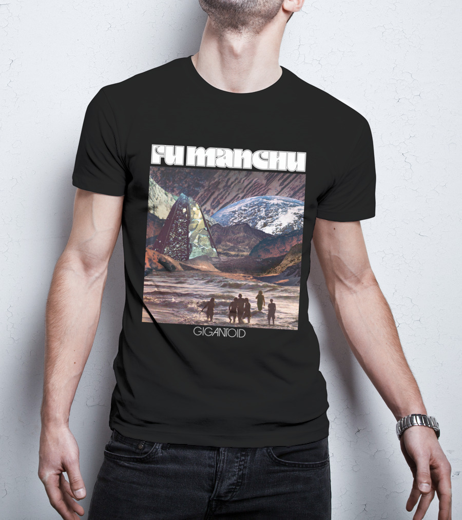Fu Manchu Gigantoid Beach Pyramid Earth Scene T-Shirt