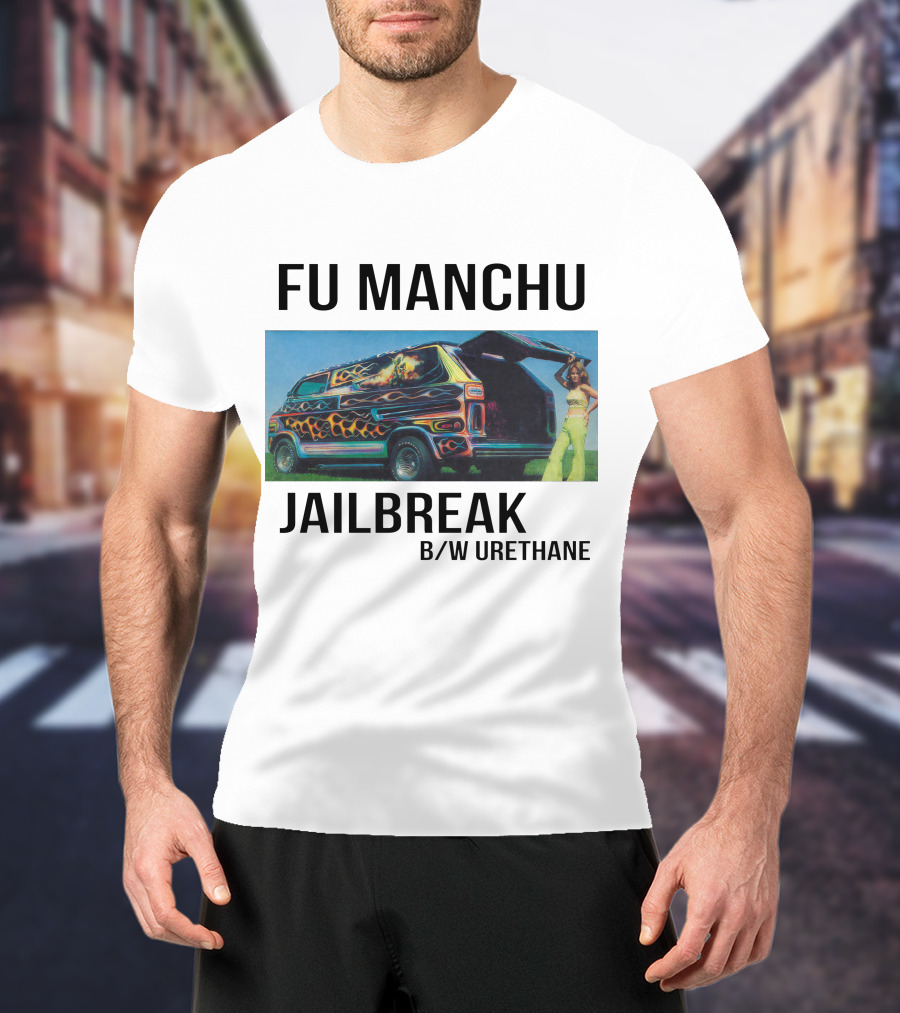 Fu Manchu Jailbreak B/W Urethane Van Art T-Shirt