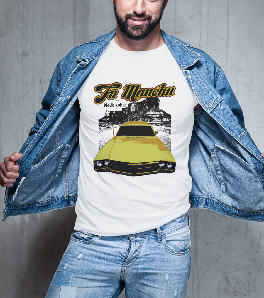 Fu Manchu With Black Cobra Desert Car Scene T-Shirt
