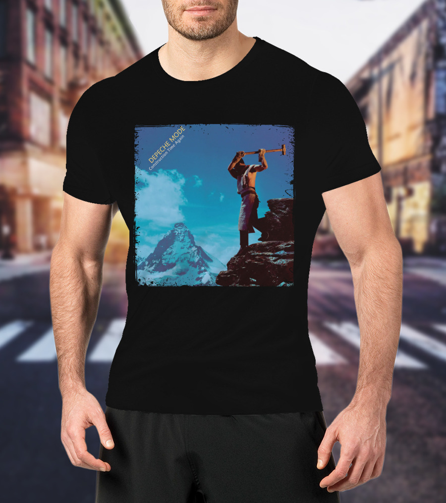 DEPECHE MODE Construction Time Again Worker On Mountain Rugged Skyline T-Shirt