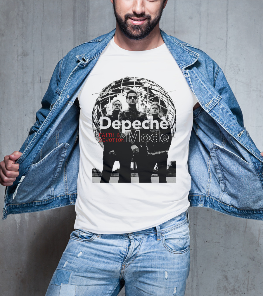 Depeche Mode Faith And Devotion Iconic Band Members In Front Of Unisphere T-Shirt
