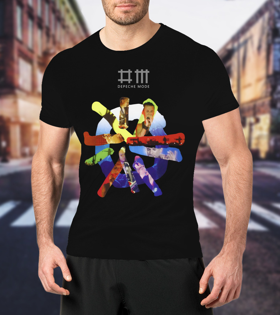 Depeche Mode Colorful Band Silhouette Collage T-Shirt